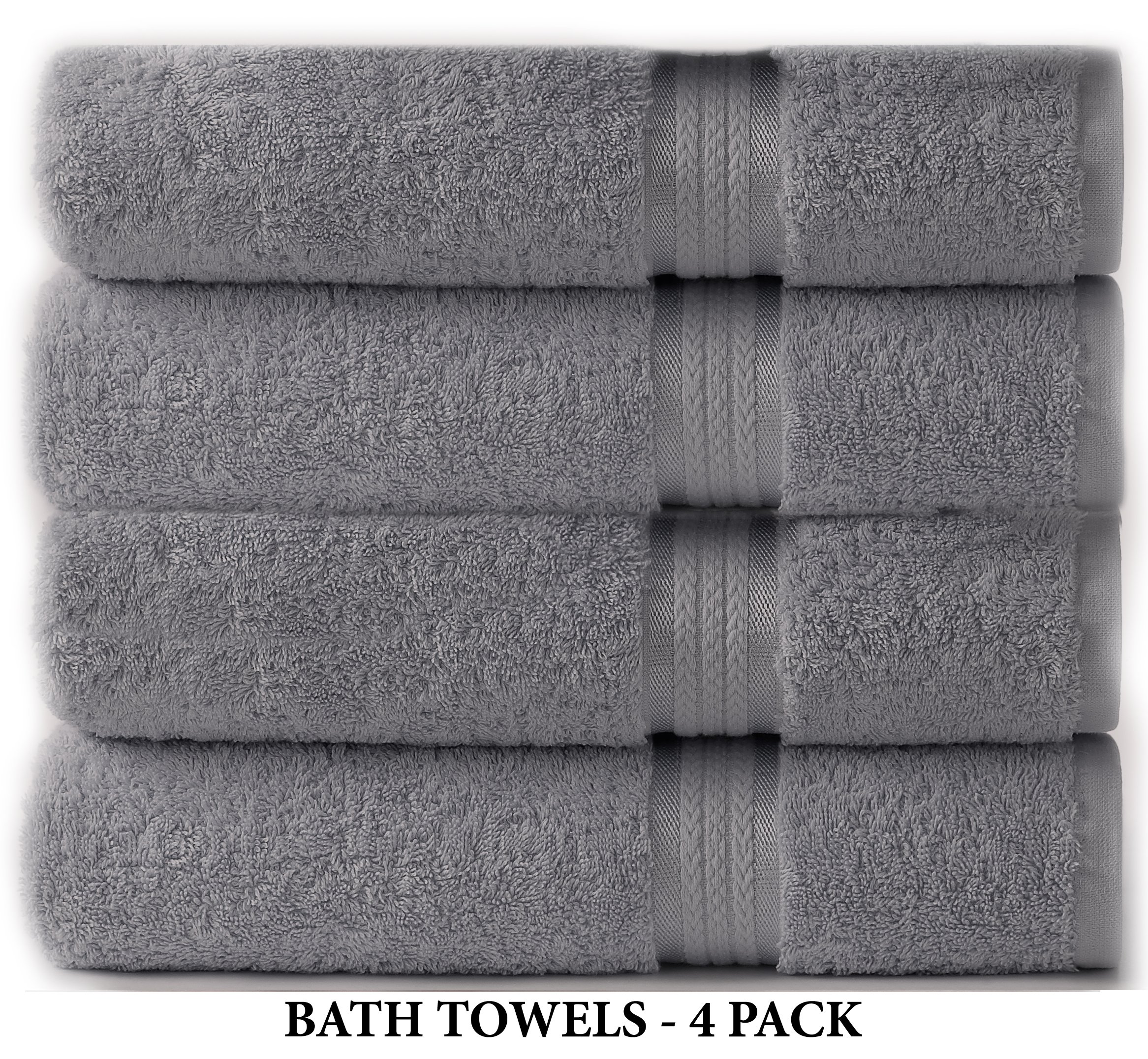 Cotton Craft Ultra Soft 4 Pack Oversized Extra Large Bath Towels 30x54