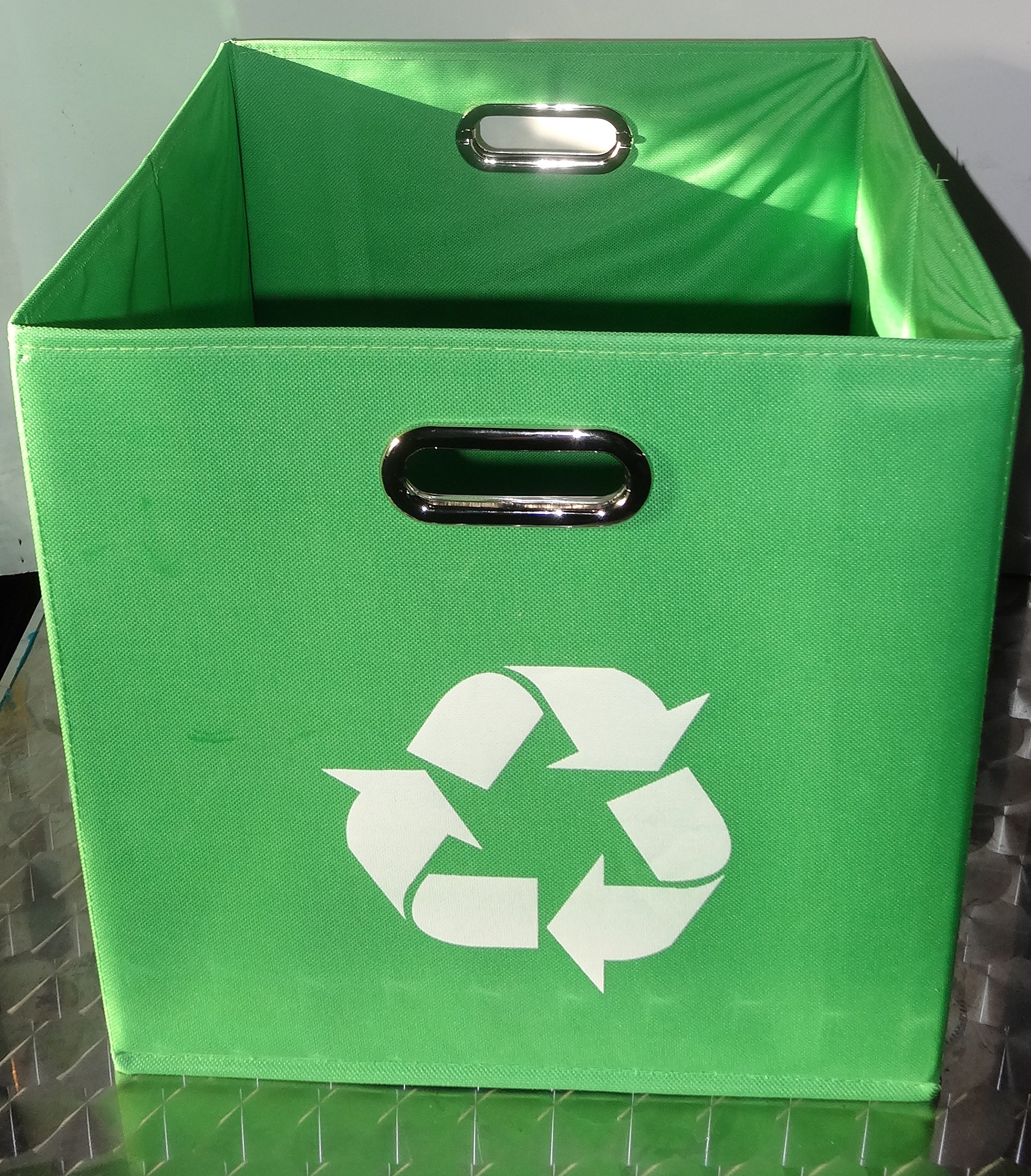 Green Folding Designer Recycle Bin 13x13x13x inch by Alexi Ricci ideal