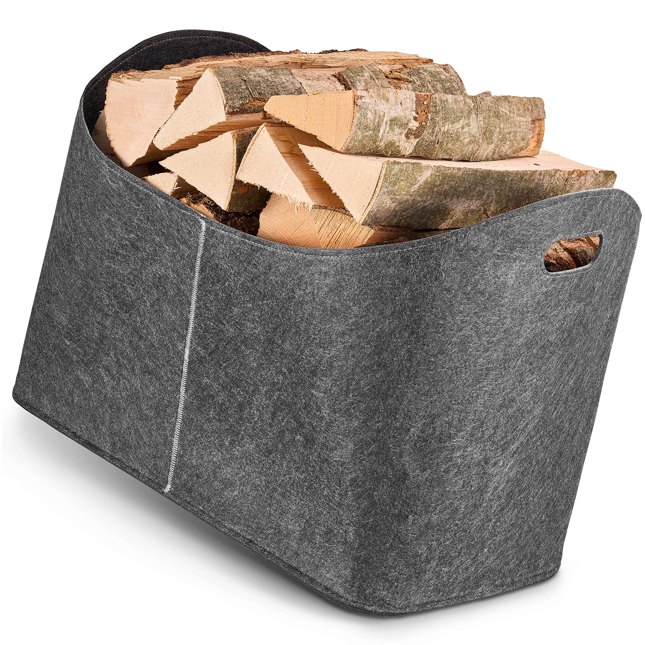 Balinco Firewood Basket Large, Firewood Bag Felt, All Purpose Basket, Shopping Basket, Storage Basket for Wood, Newspapers, Bath, Toys, Laundry, Shopper
