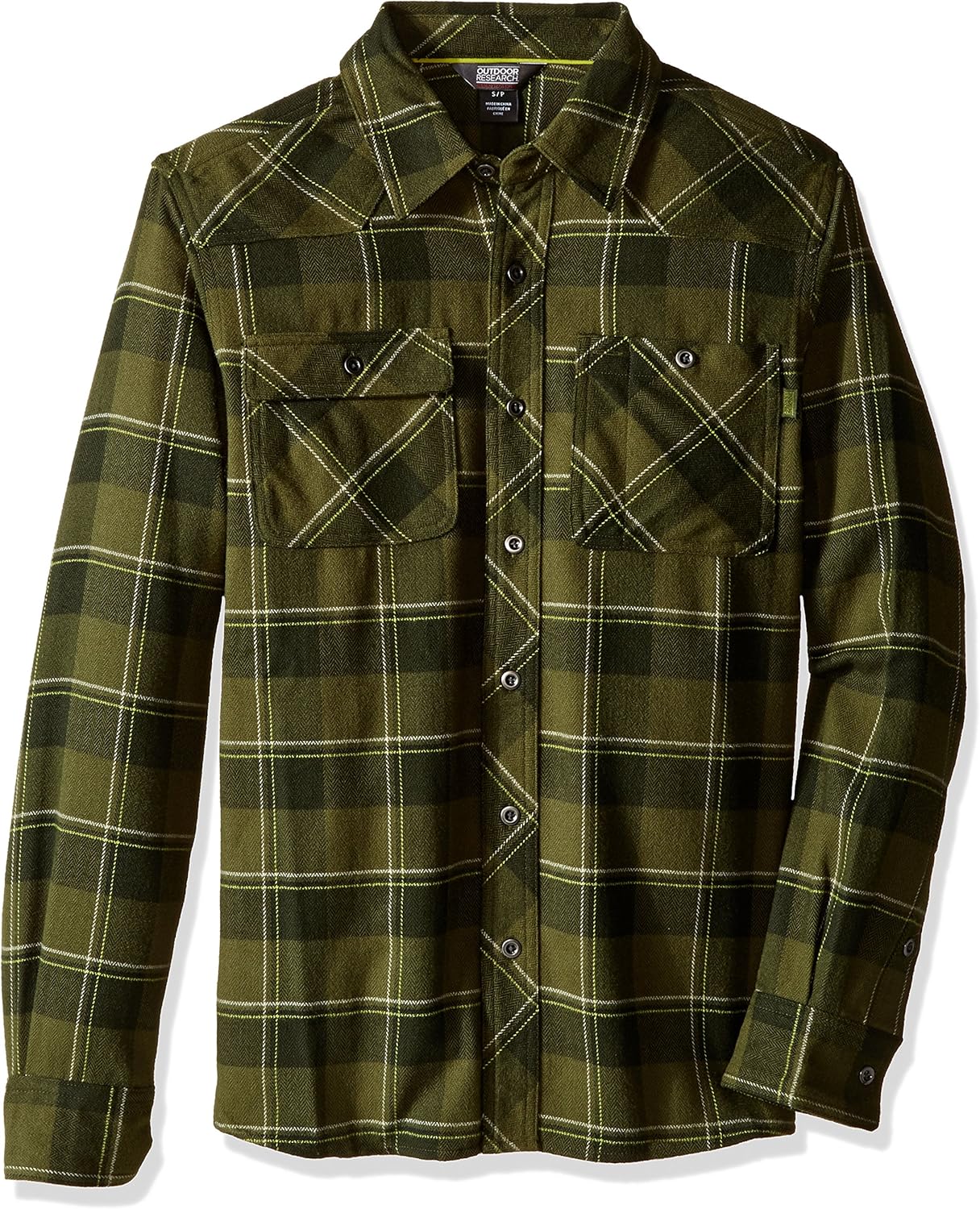 Amazon.com: Outdoor Research Men's Feedback Flannel Shirt, Small - Kale: Clothing