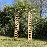 Selections Wooden Garden Arch with Curved Top Tan Arbour Focal Point view 2