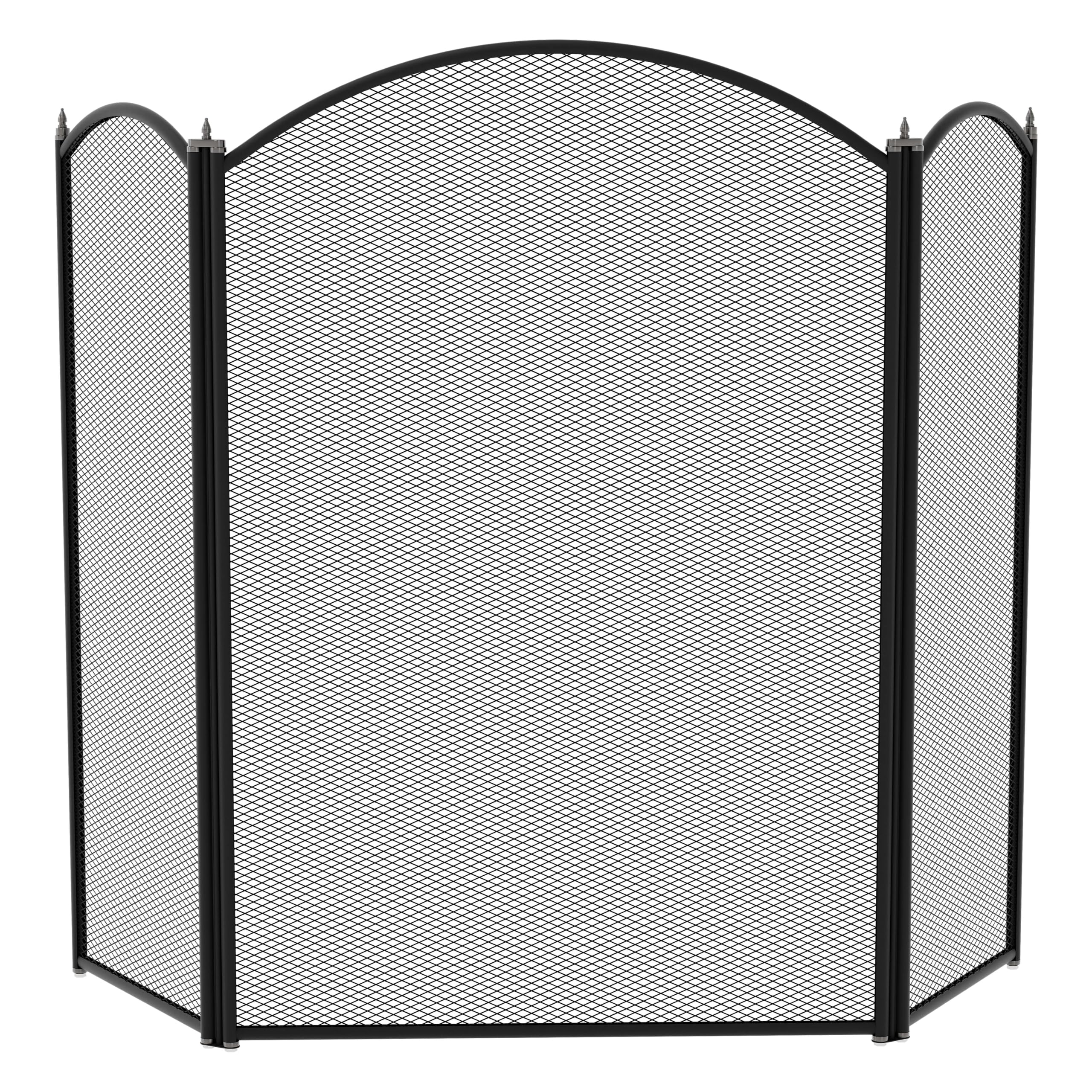 Fire Vida Selby 3 Panel Fire Screen Spark Guard, Black