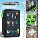 Minecraft Pencil Case 2 Compartments with School Supplies Official view 3