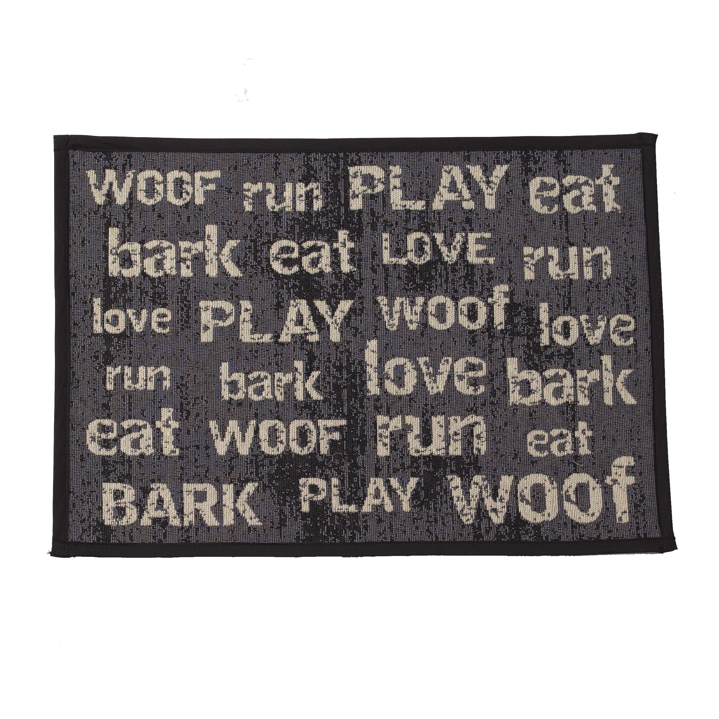 Pet Rageous Vintage Tapestry Mat Feeder, 13 x 19"/Small, Dark Gray
