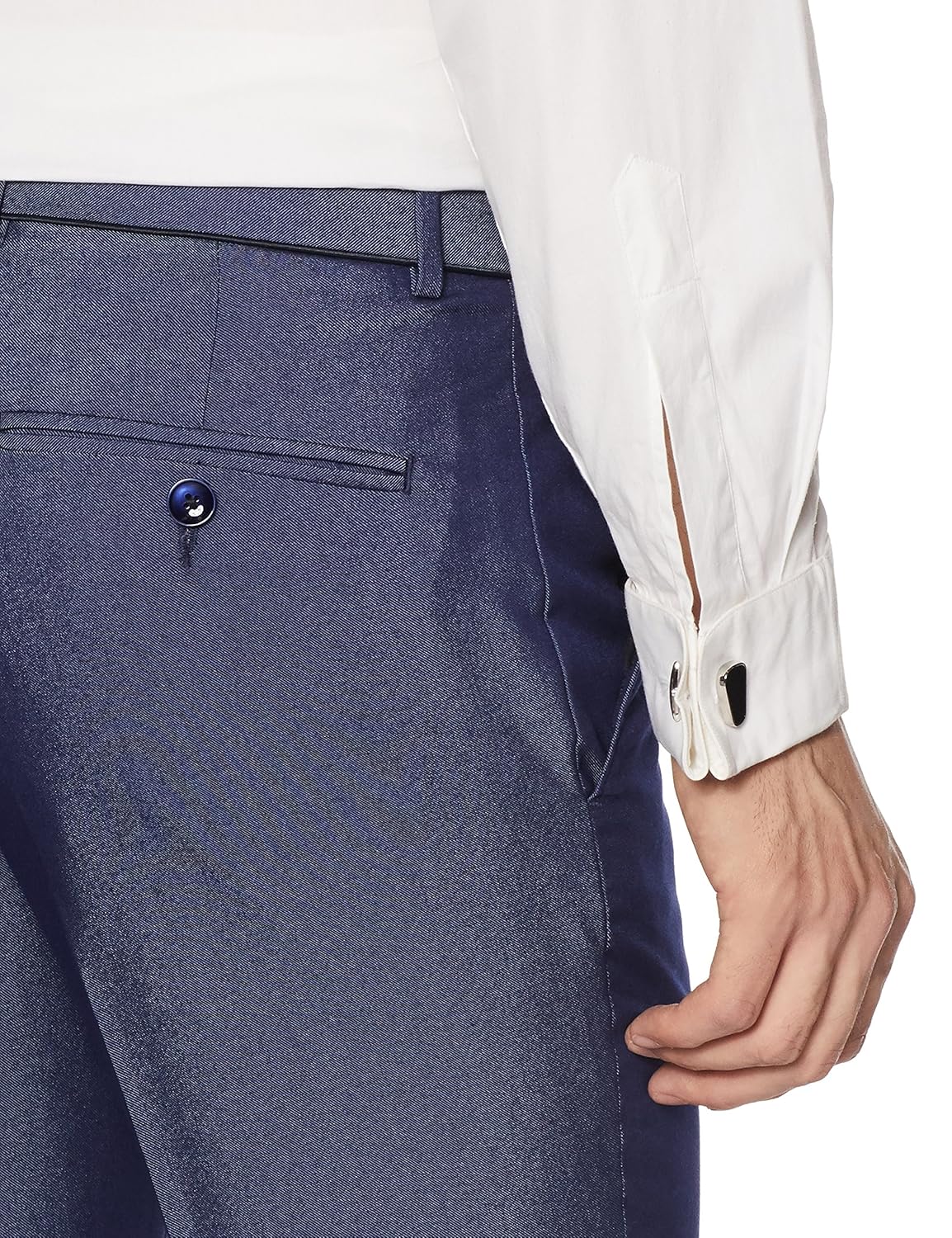 v dot men's slim fit formal trousers