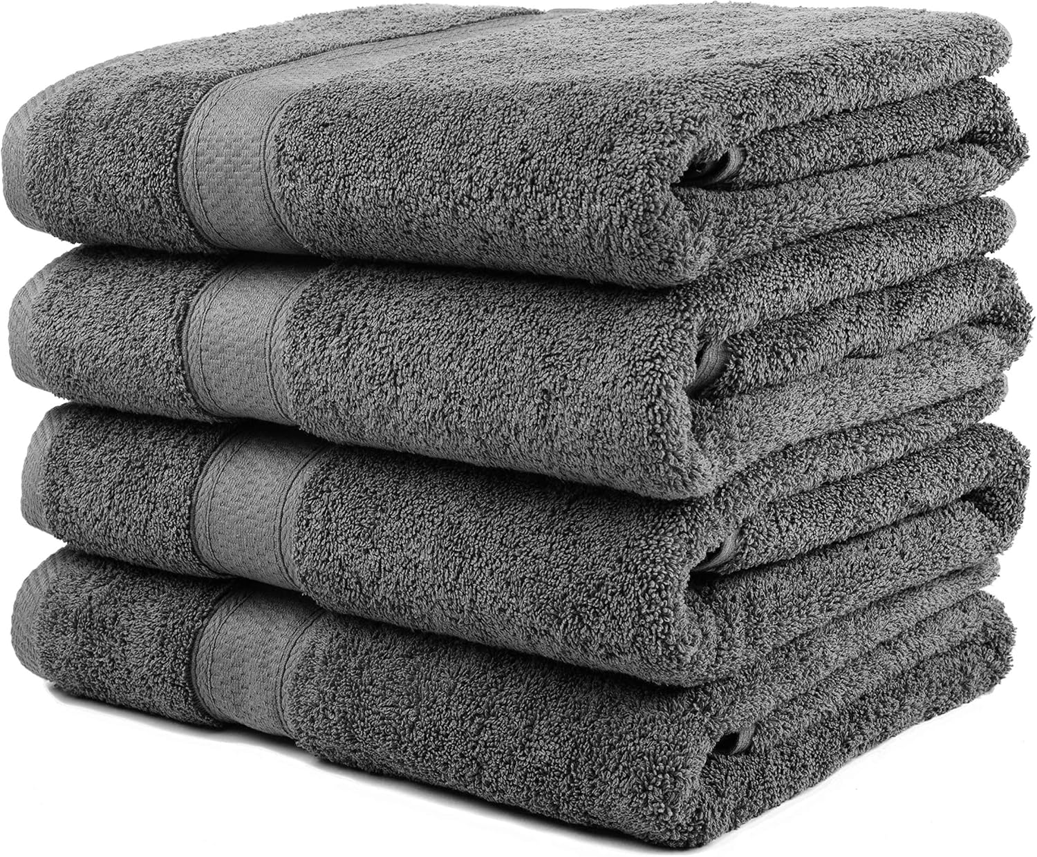 Ariv Collection Premium Bamboo Cotton Bath Towels - Natural, Ultra Absorbent and Eco-Friendly 30" X 52" (Grey) (4 piece set): Kitchen & Dining