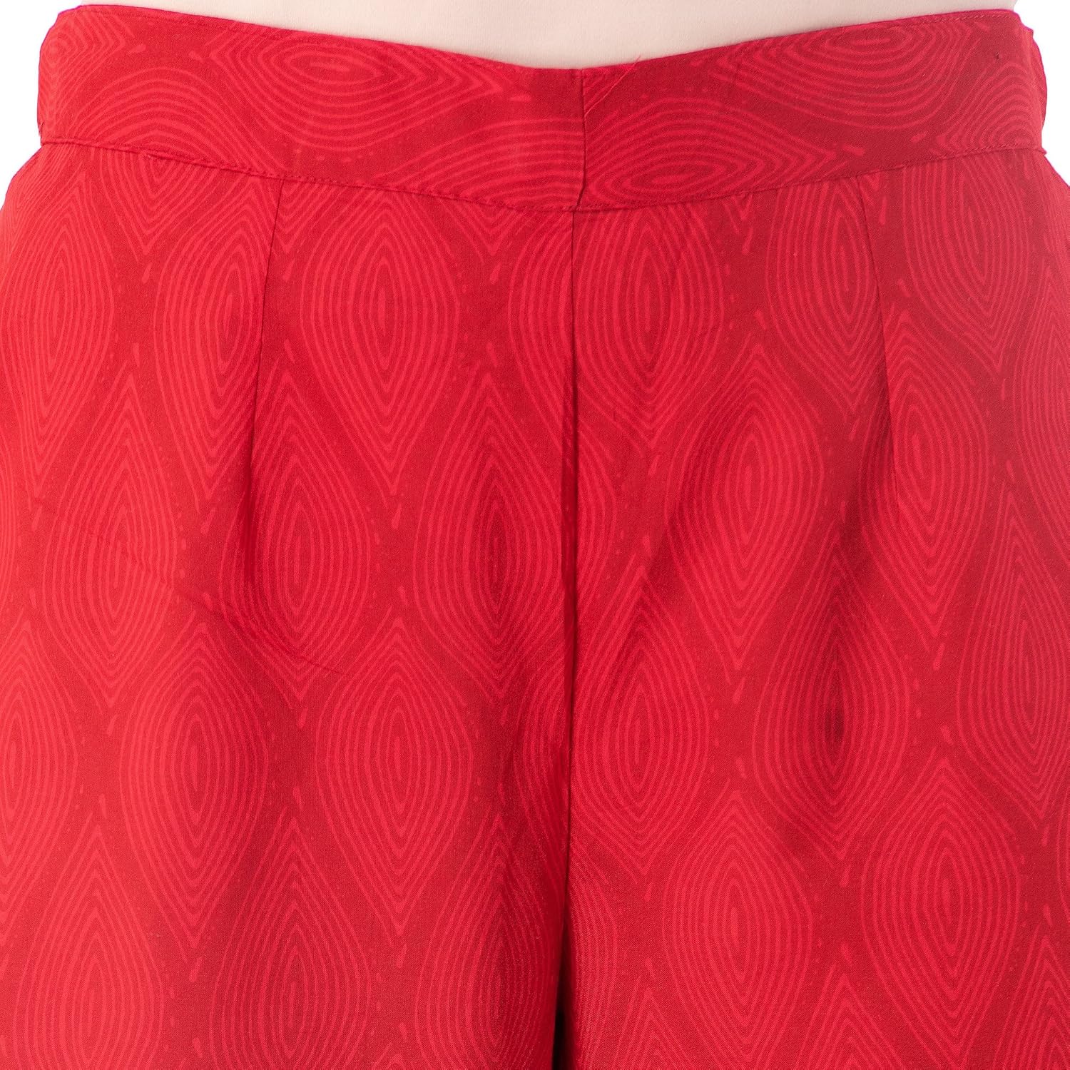 khushal k women's cotton printed red palazzo pant