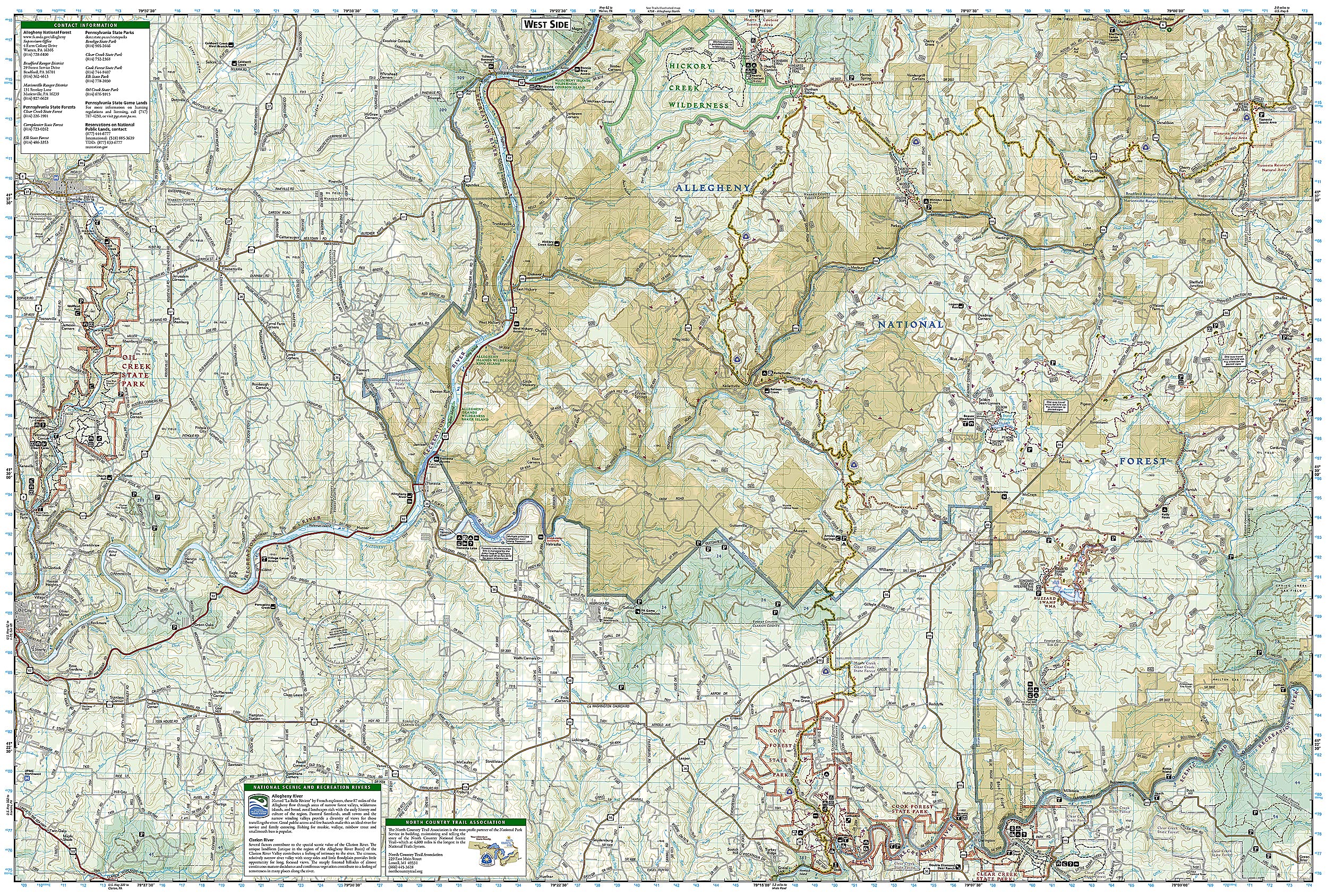 Allegheny National Forest Map Allegheny South [Allegheny National Forest] (National Geographic Trails  Illustrated Map, 739): National Geographic Maps - Trails Illustrated:  9781566956321: Amazon.com: Books