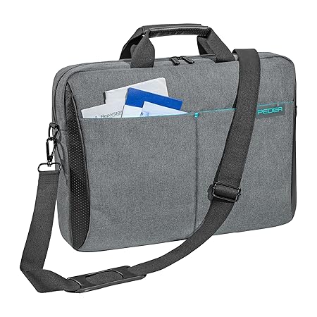 PEDEA 'Lifestyle' Notebooktasche für 17,3 Zoll (43,9cm) mit Zubehörfach/Schultergurt, grau