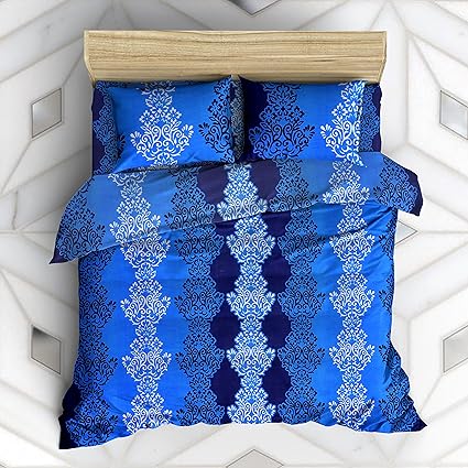 Homefab India 140 TC Polycotton BedSheet with Pillow Cover - Multicolor