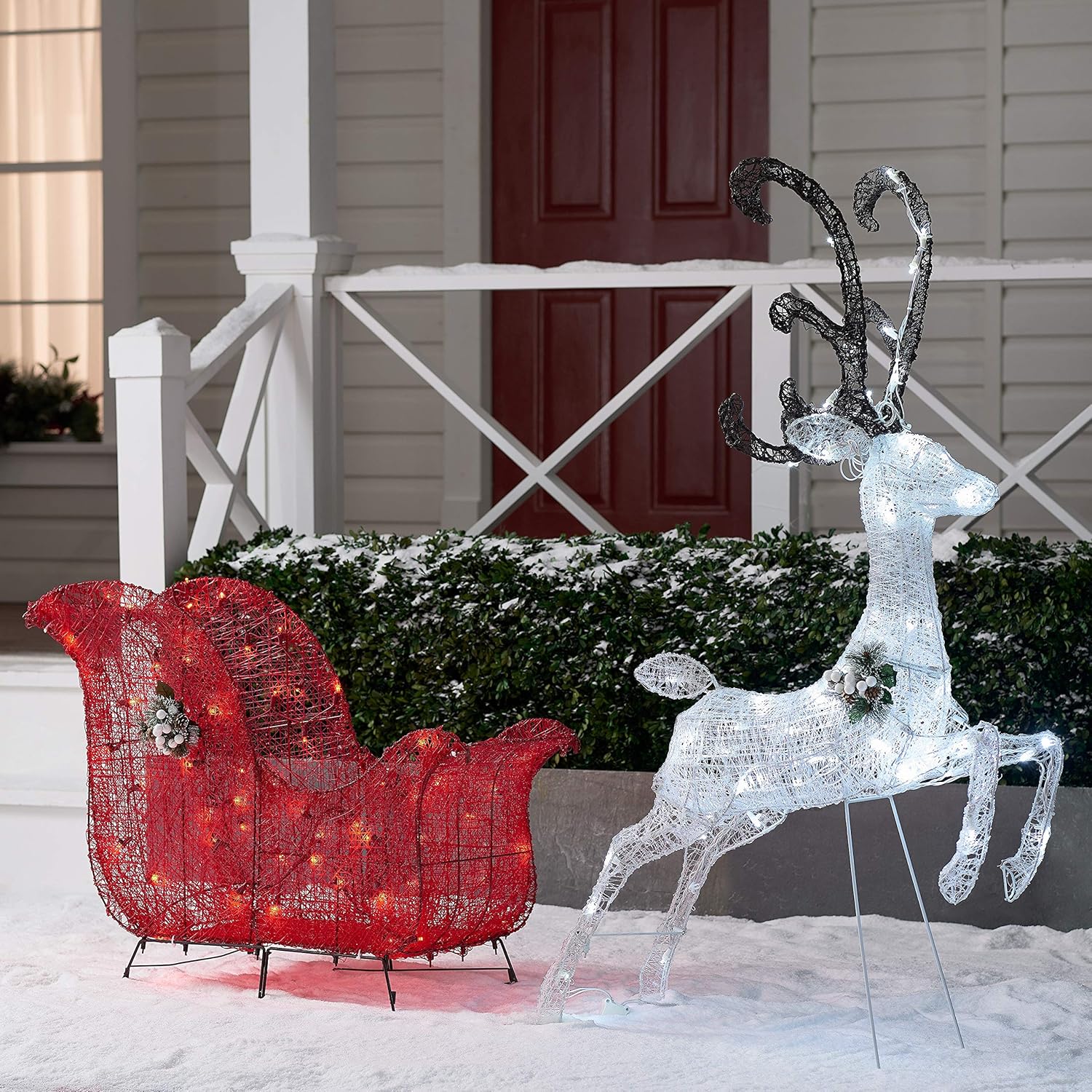 Outdoor Décor 52 Holiday Time Lightup Twinkling LED Reindeer and