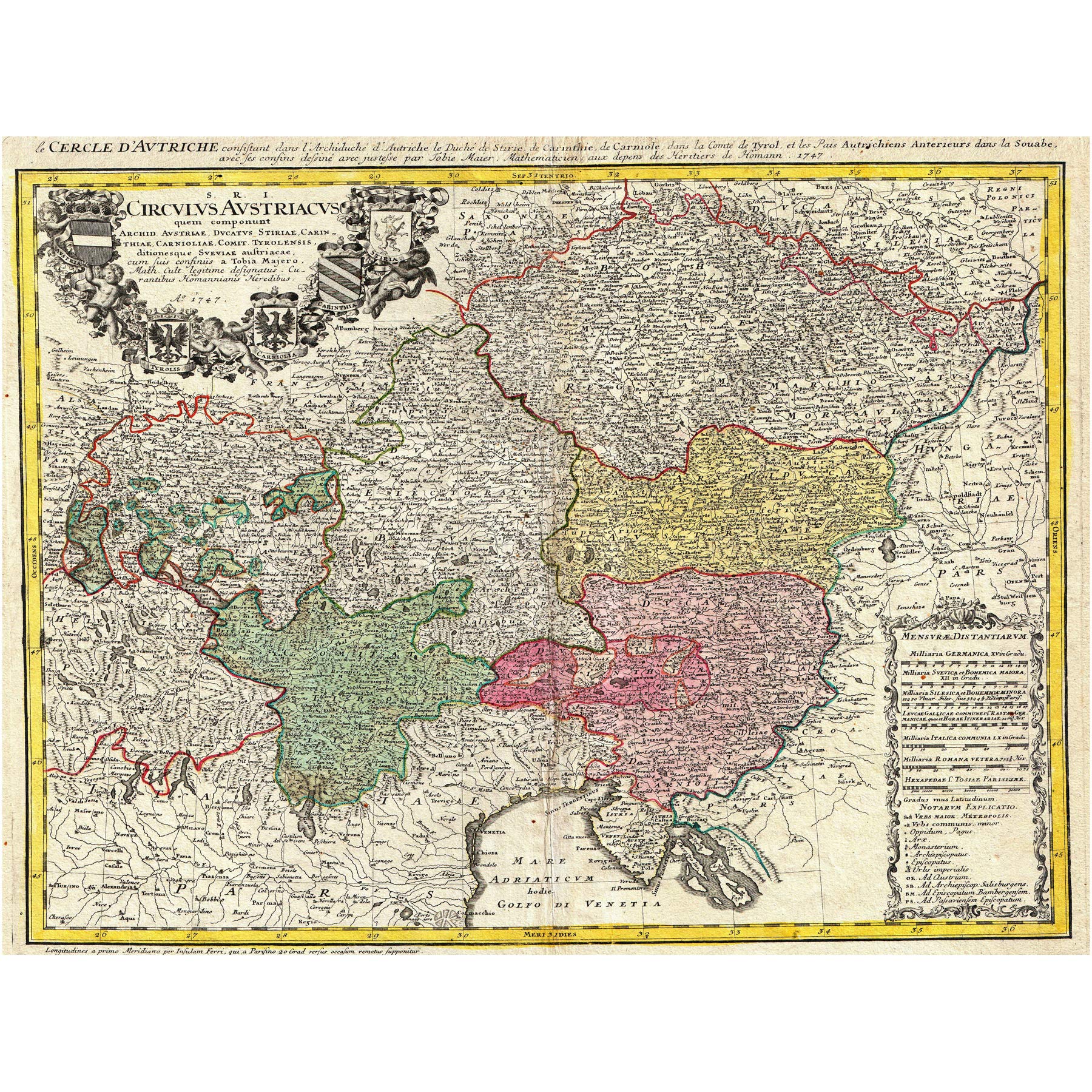 Wee Blue Coo Map Antique Homann Heirs Austria Bohemia Czech Republic Art Canvas Print