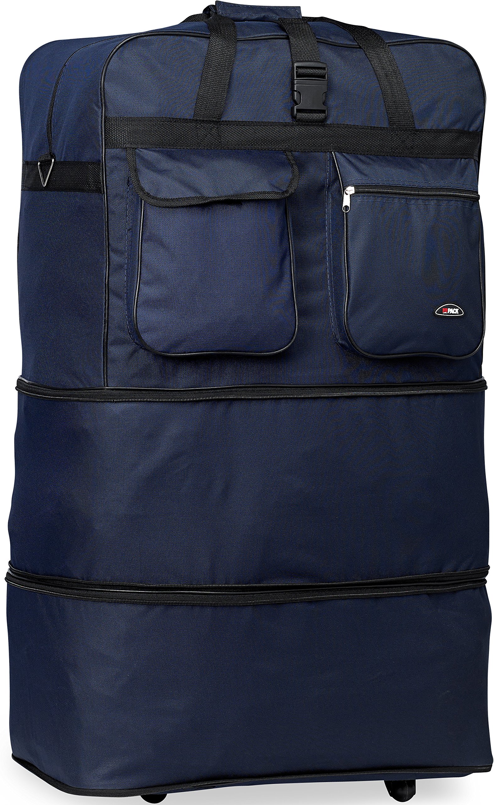 suitcase with duffle bag