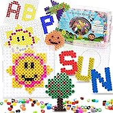 Fuse Beads kit of 1500 Large 10MM Melty Beads Perfect for Ages 4-7 with 48 Patterns and pegboard Arts and Crafts for Girls and Boys