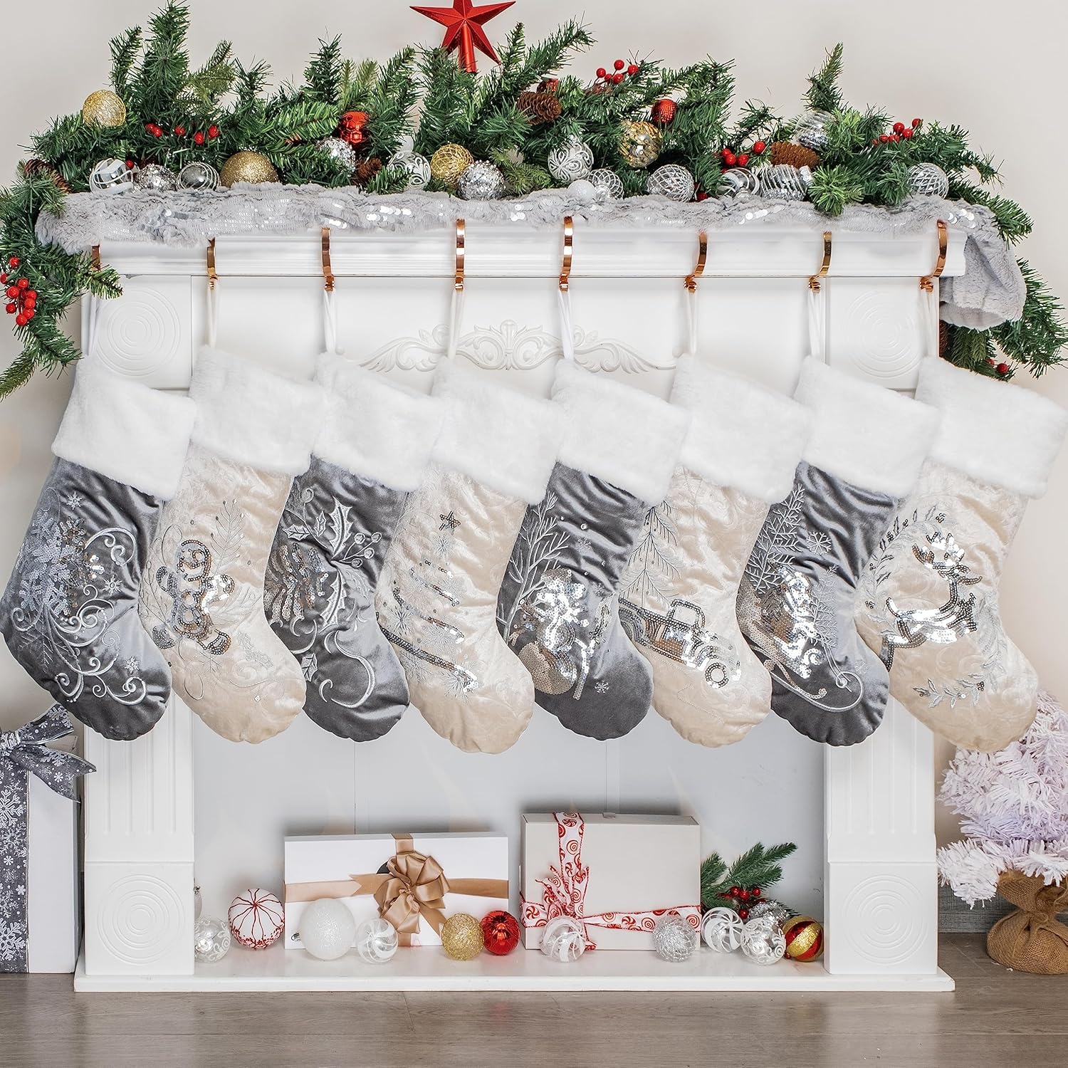 Stockings & Holders - JEKOSEN 2023 Christmas Stockings 8 Pack for Family 20