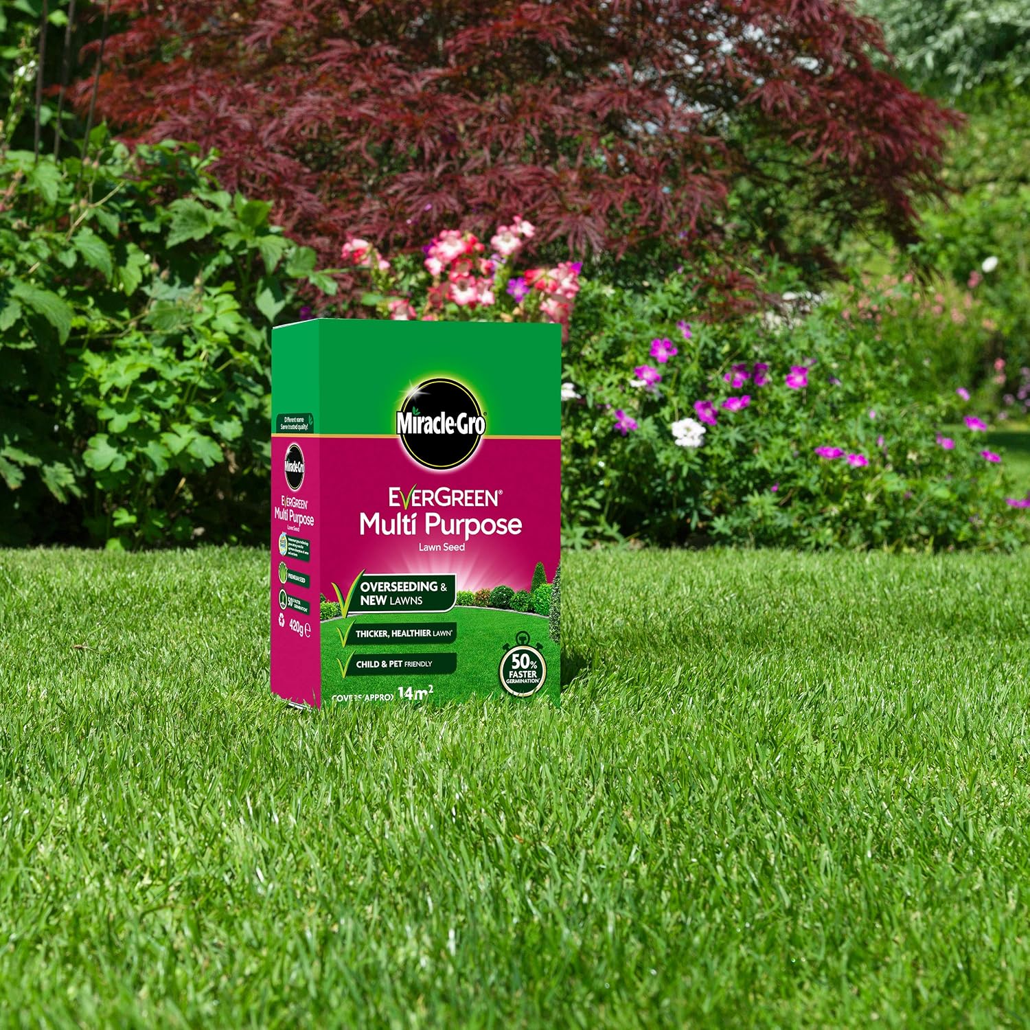 Miracle-Gro EverGreen Multi-purpose Grass Seed 420 g - 14 m2, 14 m sq - Image 5