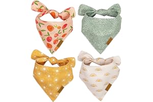 Remy+Roo Small Dog Bandanas Girl - 4 Pack Kathrine Set | Cooling, Adjustable Polyester Fabric, Patented Shape Bandanas for Dogs, Girl Dog Accessories