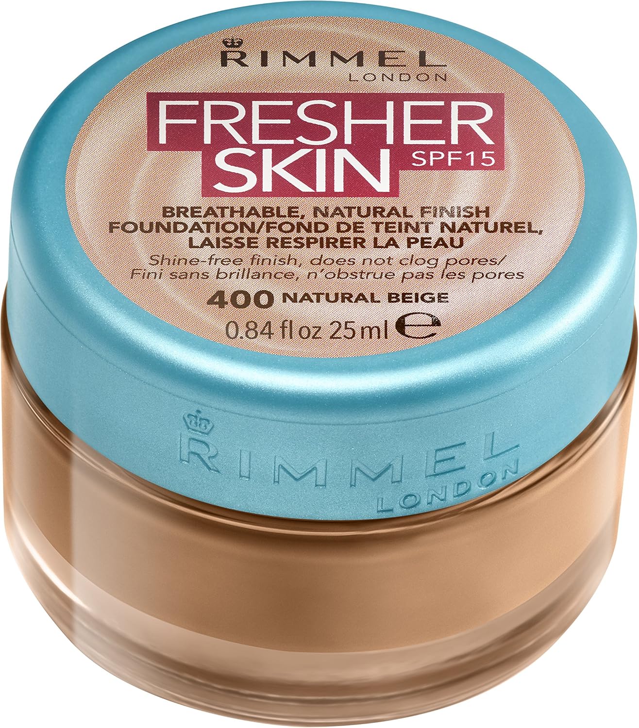 Rimmel London Fresher Skin Foundation, 400 Natural Beige, 25 ml, 25 ml (Pack of 1)