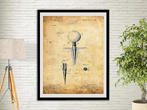 Amazon Com Golf Tee Patent Art Print Golf Gifts For Men Office