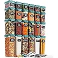 Chef's Path Airtight Food Storage Containers with Lids, 24 pcs (Teal Color) Plastic Kitchen and Pantry Organization for Dry Food, Flour and Sugar, BPA Free