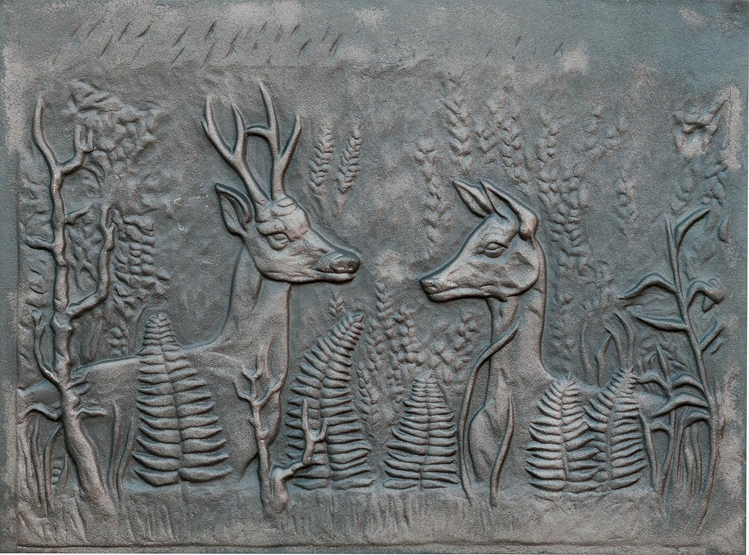 80 x 80 Espesor 2 cm Placa de Chimenea en Hierro Fundido Dama