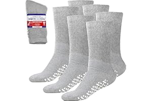 Debra Weitzner Non-Binding Loose Fit Sock - Non-Slip Diabetic Socks for Men and Women - Crew 3Pk Grey