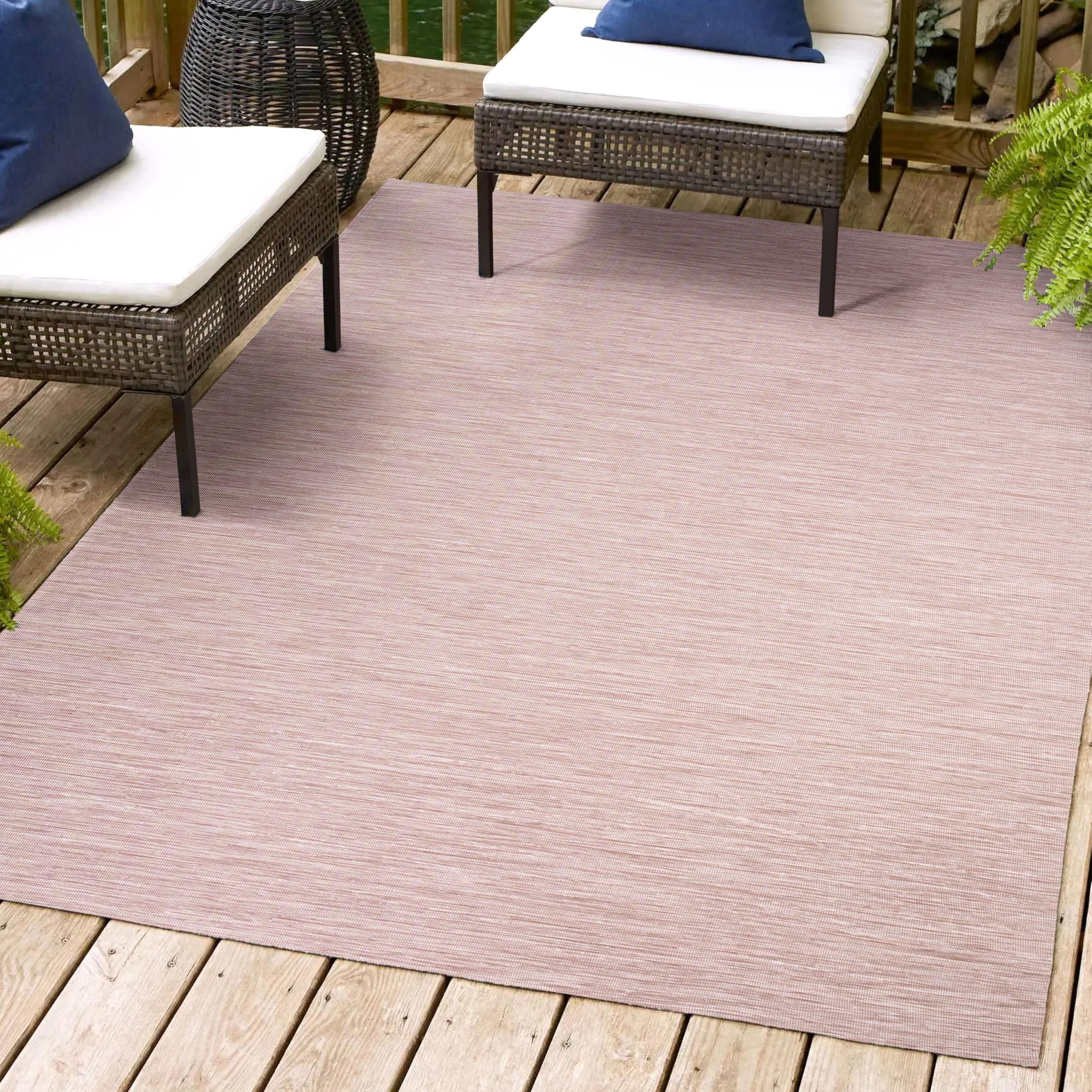 JONATHAN Y TSN100F-9 Ethan Modern Flatweave Solid Indoor/Outdoor Area-Rug, Casual, Contemporary, Coastal Easy-Cleaning,Bedroom,Kitchen,Backyard,Patio,Non Shedding, Pink, 9 X 12