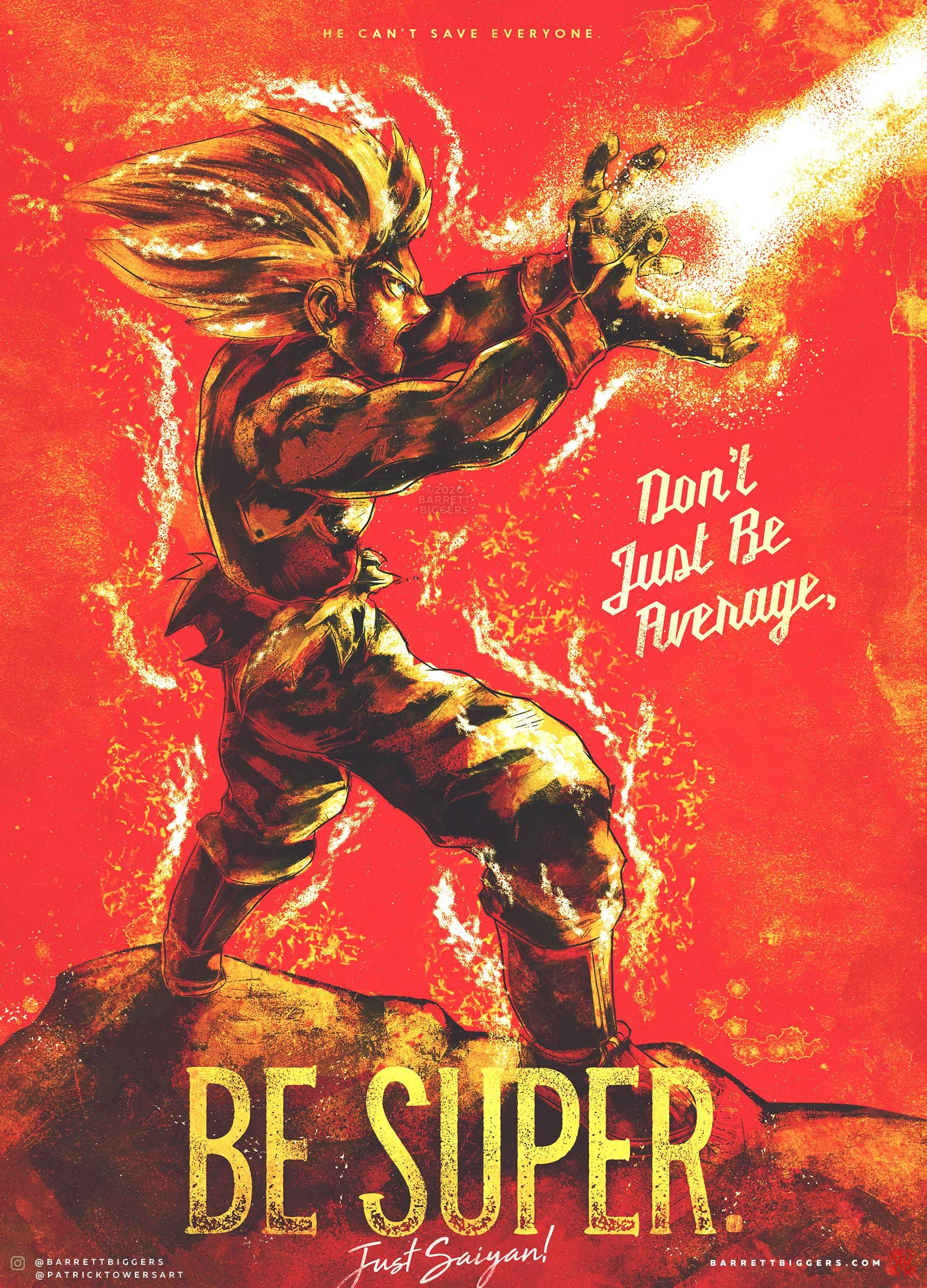 Be Super a Propaganda DBZ Painting Design Anime Giclèe Print
