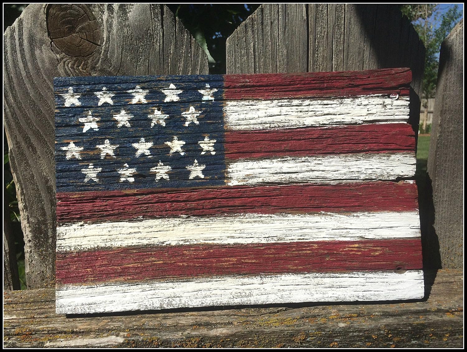 Amazon Com Small Us Barn Wood Flag Usa United States Flag Red