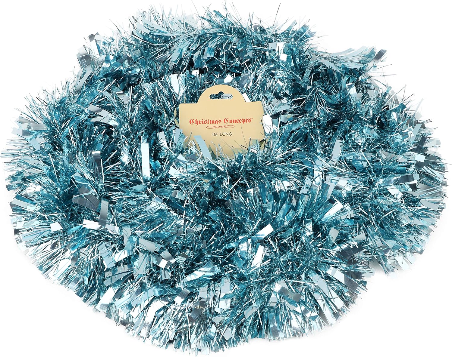 Christmas Concepts® 4m (13ft) Metre Chunky/Fine Christmas Tinsel - Christmas Decoration Tinsel (ICE BLUE)