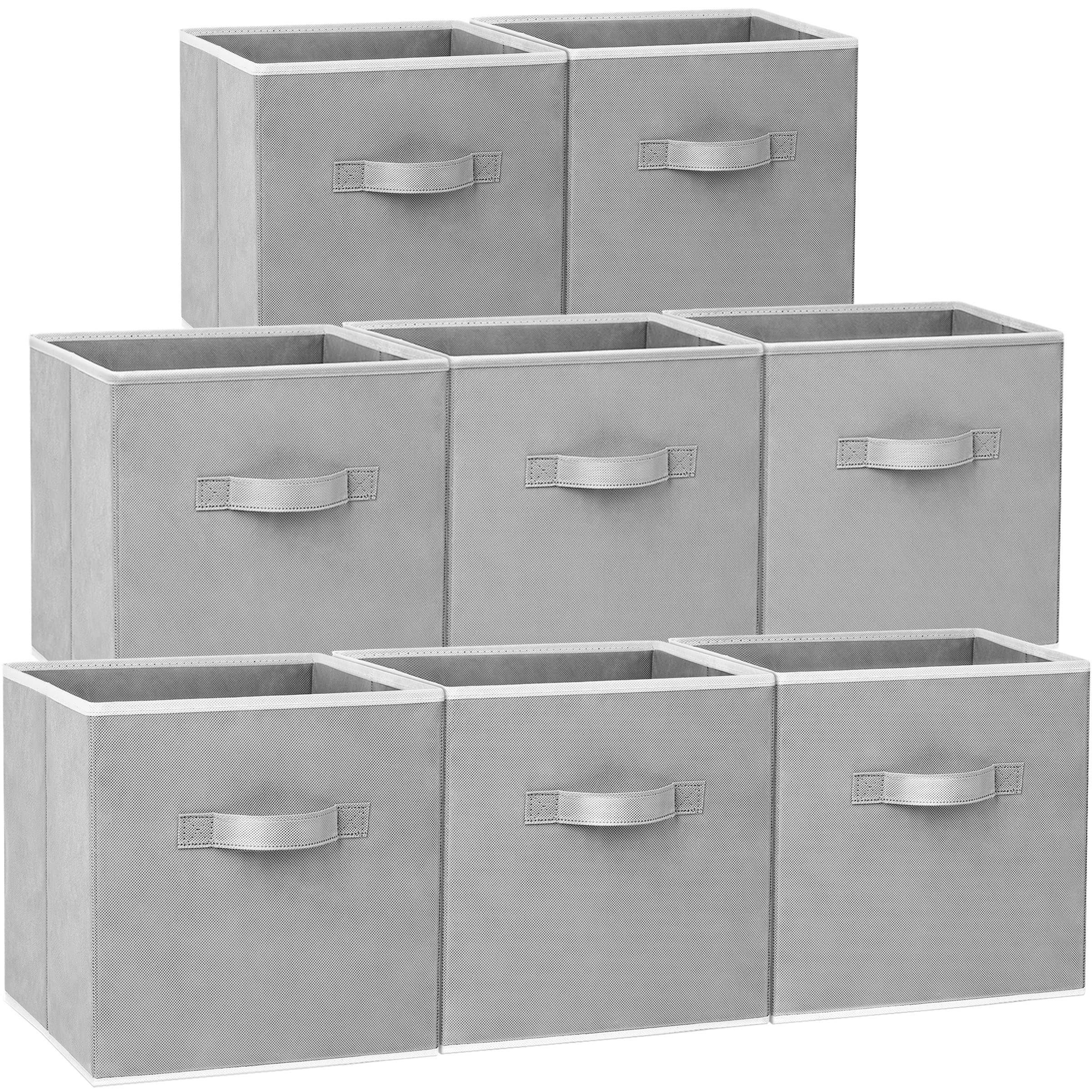 Photo 1 of Criusia Large Storage Cubes - 13 Inch Heavy Duty Fabric Storage Bins for Shelves Closet, Cube Organizer - 8 Pack Collapsible Cube Storage Bins Baskets for Organizing Clothes Blankets Toys (Grey)