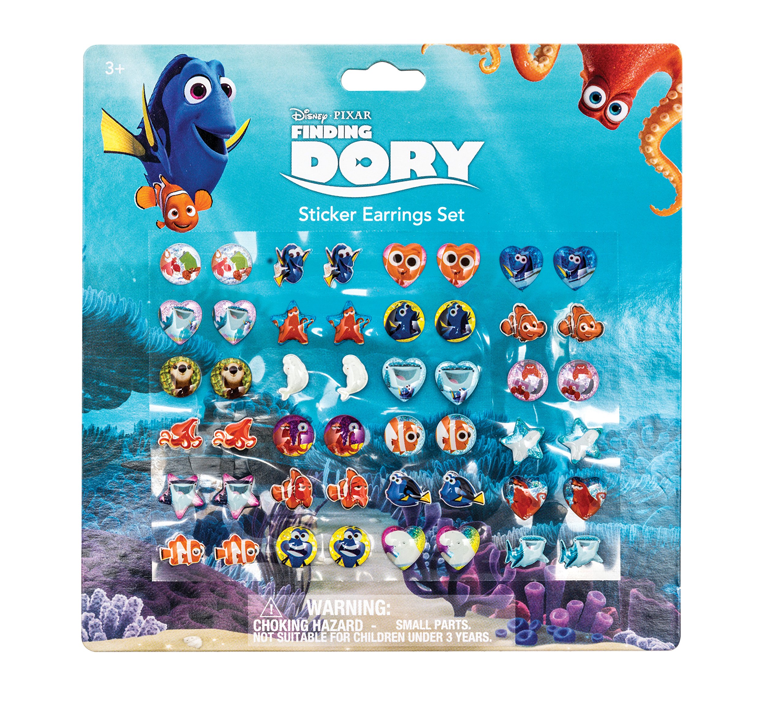 Joytoy 41093 Finding Dory Sticker Earrings Set on Backer Card