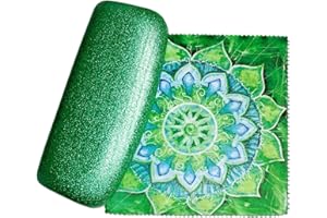 SPUNKYsoul Eye Glasses Case Girl Sparkle Smooth Glitter Hard Shell Eyeglass for Women