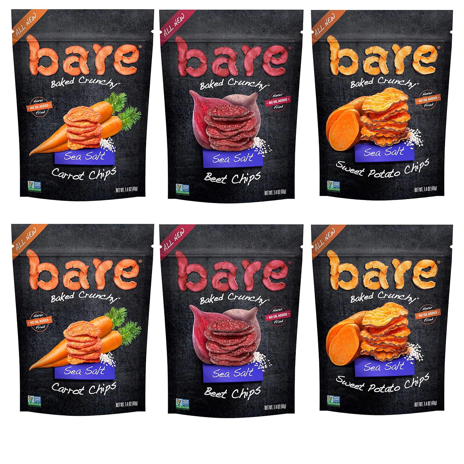 Bare Baked Crunchy Veggie Chips, Variety Pack, Gluten Free