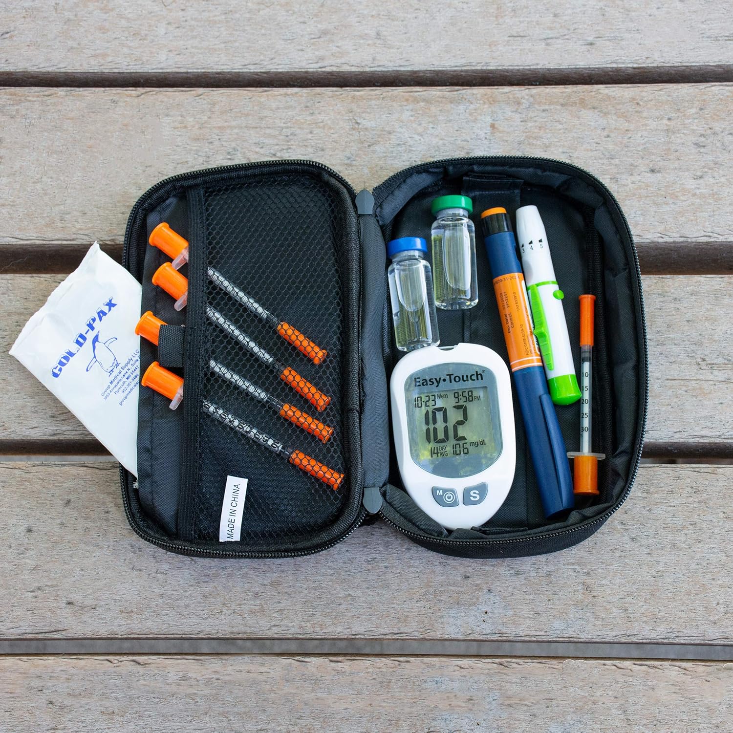 ChillMED to-Go Medication Kit - Compact Cooler Bag to Organize Insulin, Migraine Medication, and More - Includes 3 oz Reusable Cold Pack - Up to 3 Hours of Cool Time (Slate): Health & Personal Care