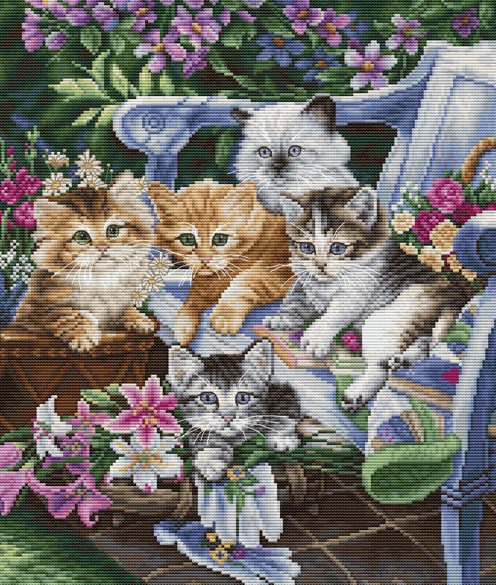 Cross Stitch Kit Luca-S - Purfect Gardening Buddies, Embroidery Kit Luca-S BU5026 — image 1