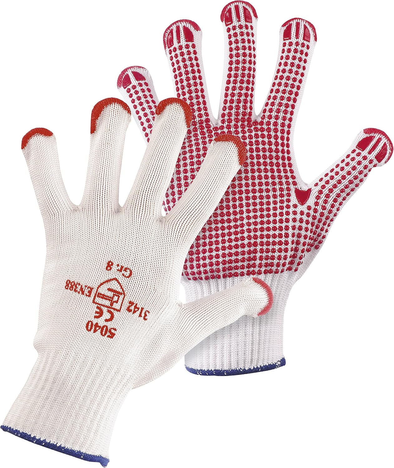 JAH Double-Layer Cotton Gloves - Extra Protection & Comfort for Allergy sufferers Packaging & handling, White, Größe 9