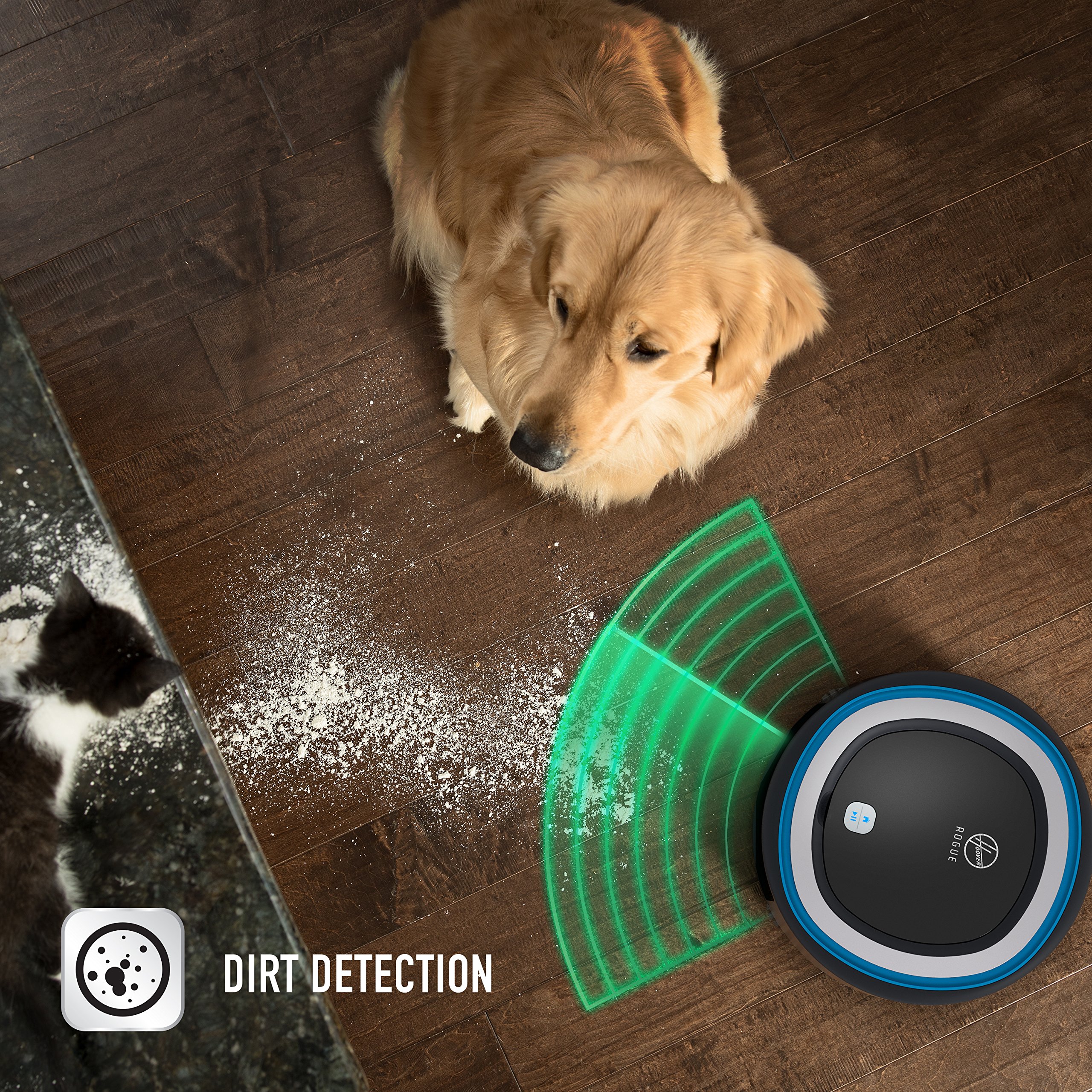 Hoover Rogue 970 WiFi Connected Robotic Vacuum, Black, Blue