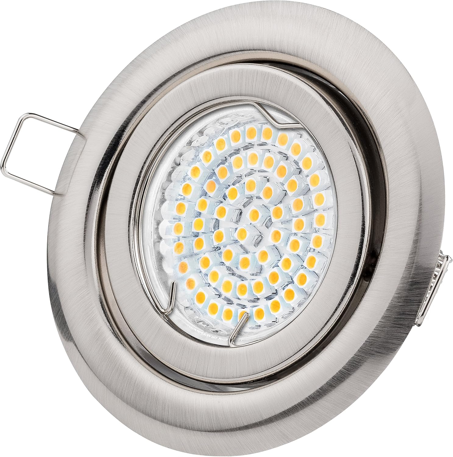 Faretto ad Incasso Led 12V MR16 Bianco Caldo 3W GU5.3 Lampadine con Telaio Cromato Satinato Faretto ad Incasso Led 12V MR16 Bianco Caldo 3W GU5.3 Lampadine con Telaio Cromato Satinato