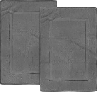 Utopia Towels - 2er Pack groß Badematte Badvorleger, 985 g/m² - 100% Baumwolle Frottee -Waschbare Badteppich (53 x 86 cm) (Grau)