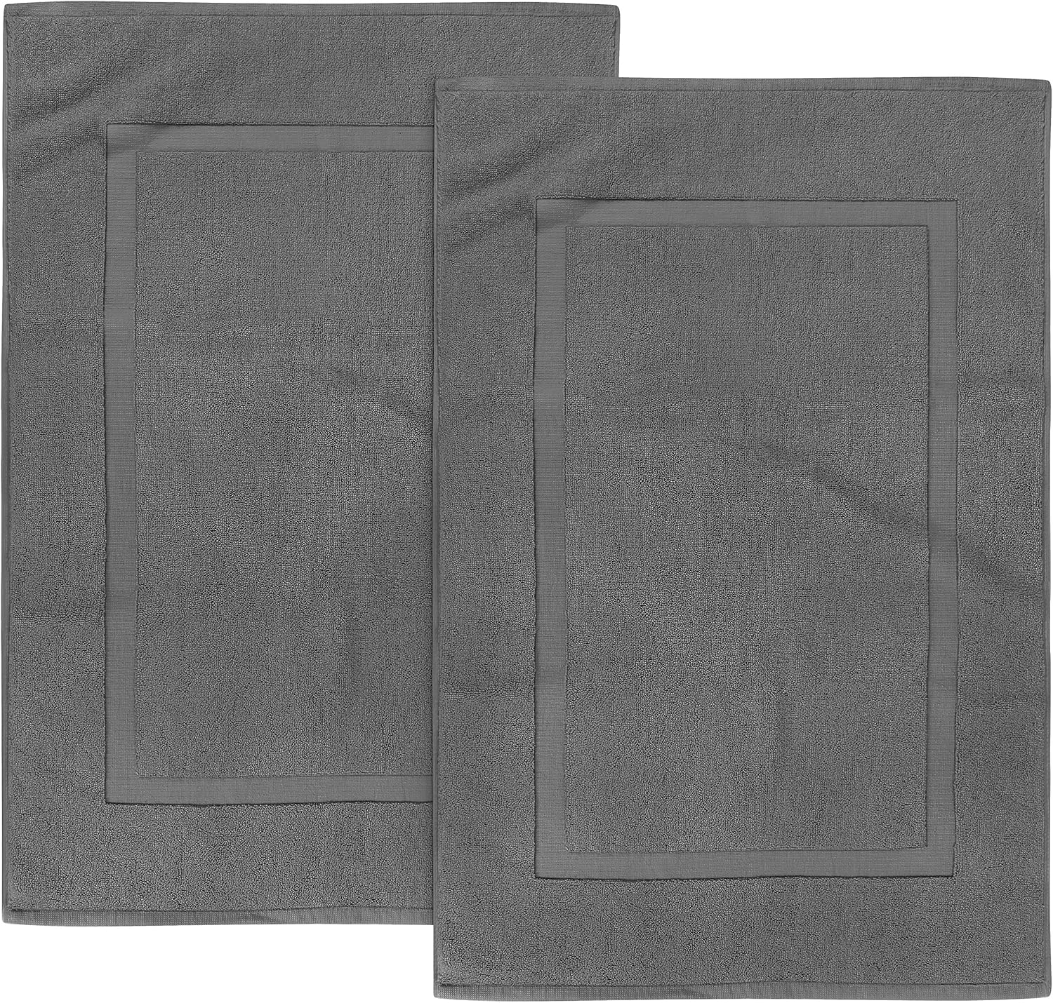Utopia Towels - 2er Pack groß Badematte Badvorleger, 985 g/m² - 100% Baumwolle Frottee -Waschbare Badteppich (53 x 86 cm) (Grau)