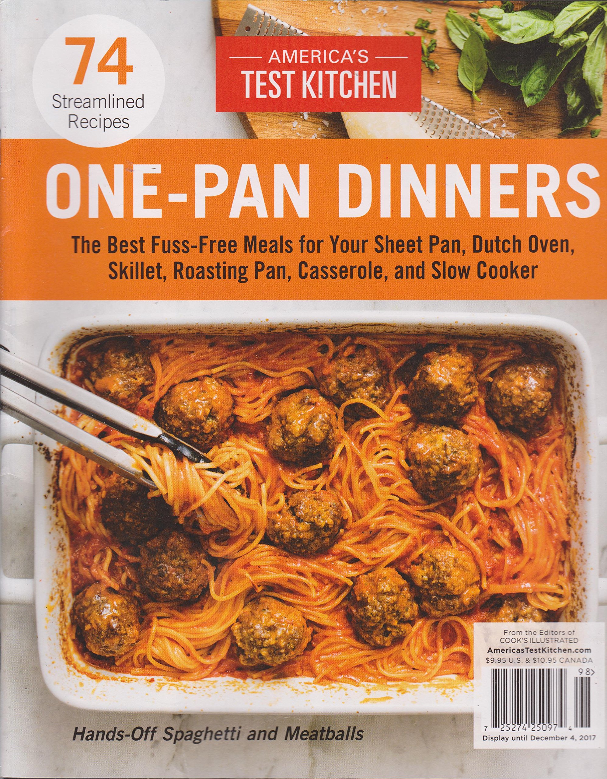 Americas Test Kitchen Magazine One Pan Dinners 2017 Amazoncom Books