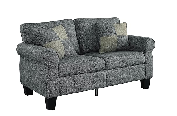 HOMES: Inside + Out Dark Gray Loveseat for Modern Living Spaces