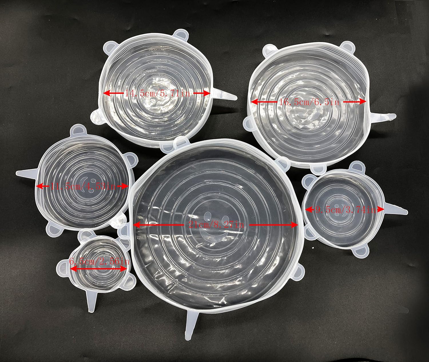 Tapas elásticas de silicona (6 unidades, incluye tamaño XL ...