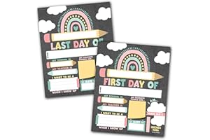 HADLEY DESIGNS 10 Boho First Day of School Signs for Kids - First Day of School Board Girl, Back to School Signs First and Last Day of School Board, First Day of Kindergarten School Supplies