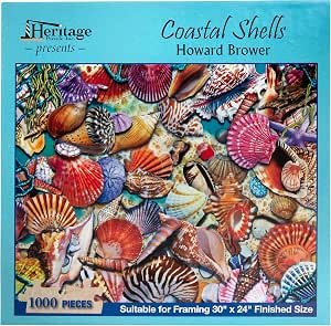 Heritage Puzzle Coastal Shells 1000 Piece Jigsaw – Beautiful Seashell Art Puzzle, 30x24 Inches, Made In USA - View #3