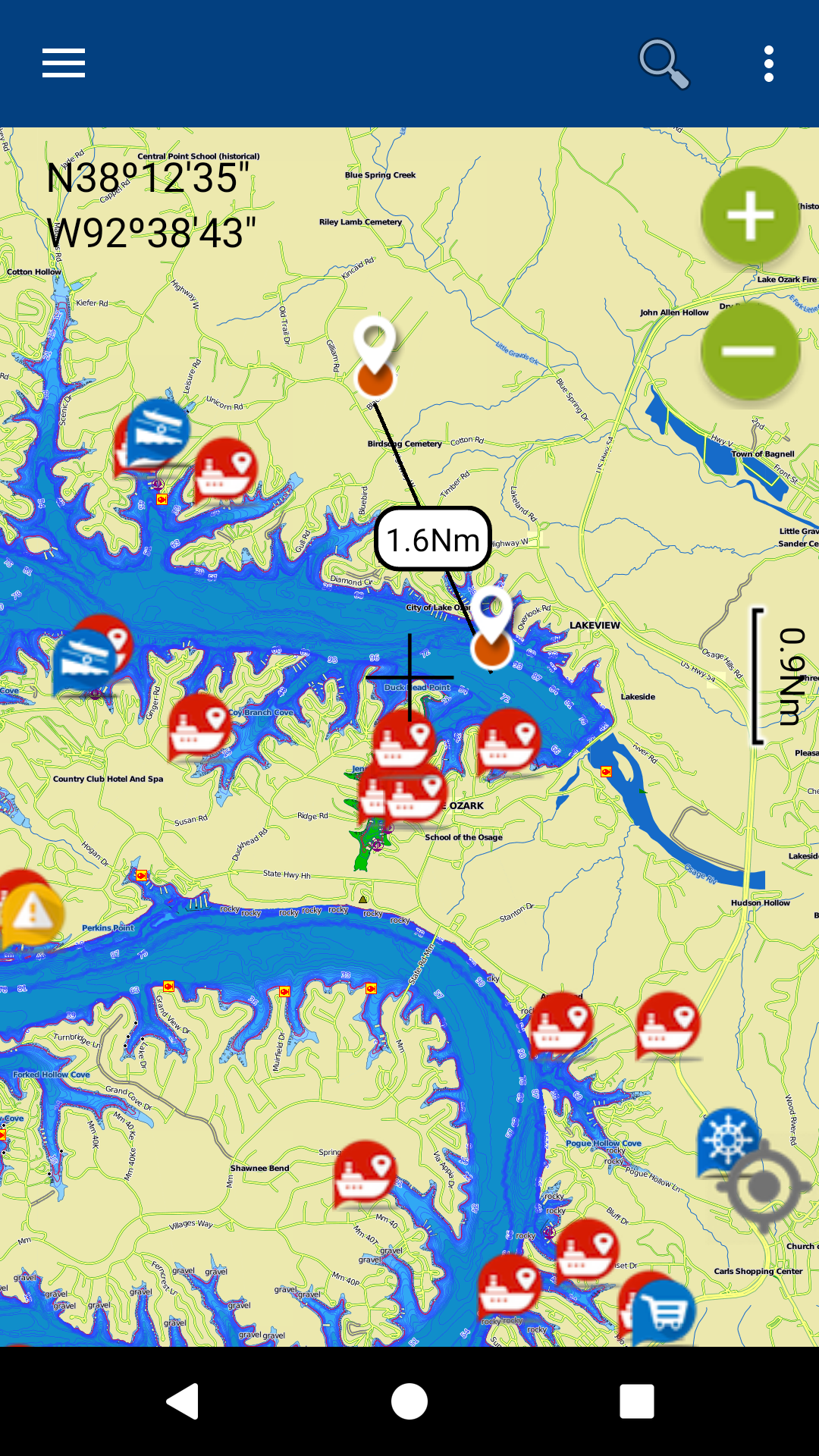Lake Of The Ozarks Boating Map Lake Of The Ozarks Gps Fishing:amazon.com:appstore For Android