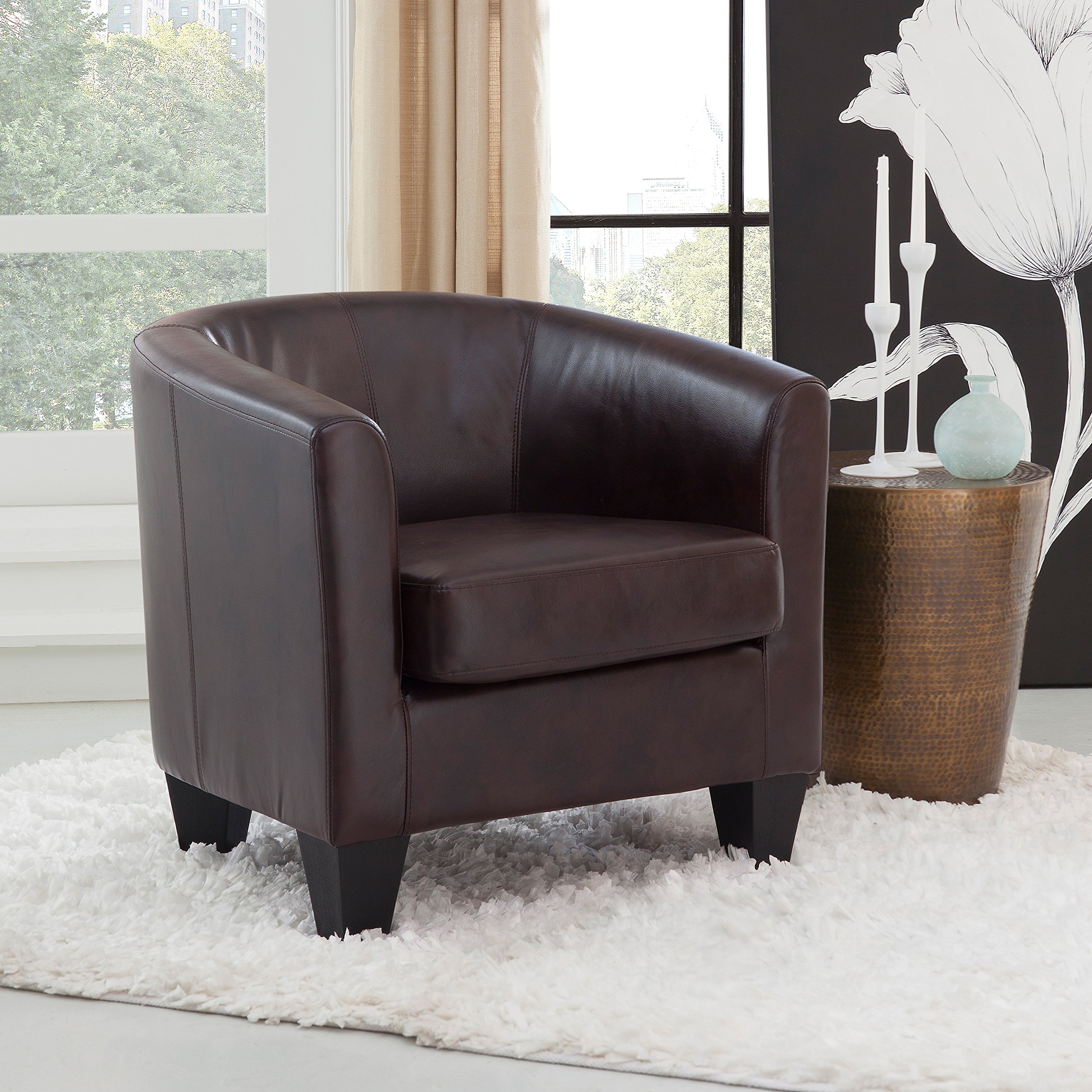 Grafton Joseph Faux Leather Barrel Chair
