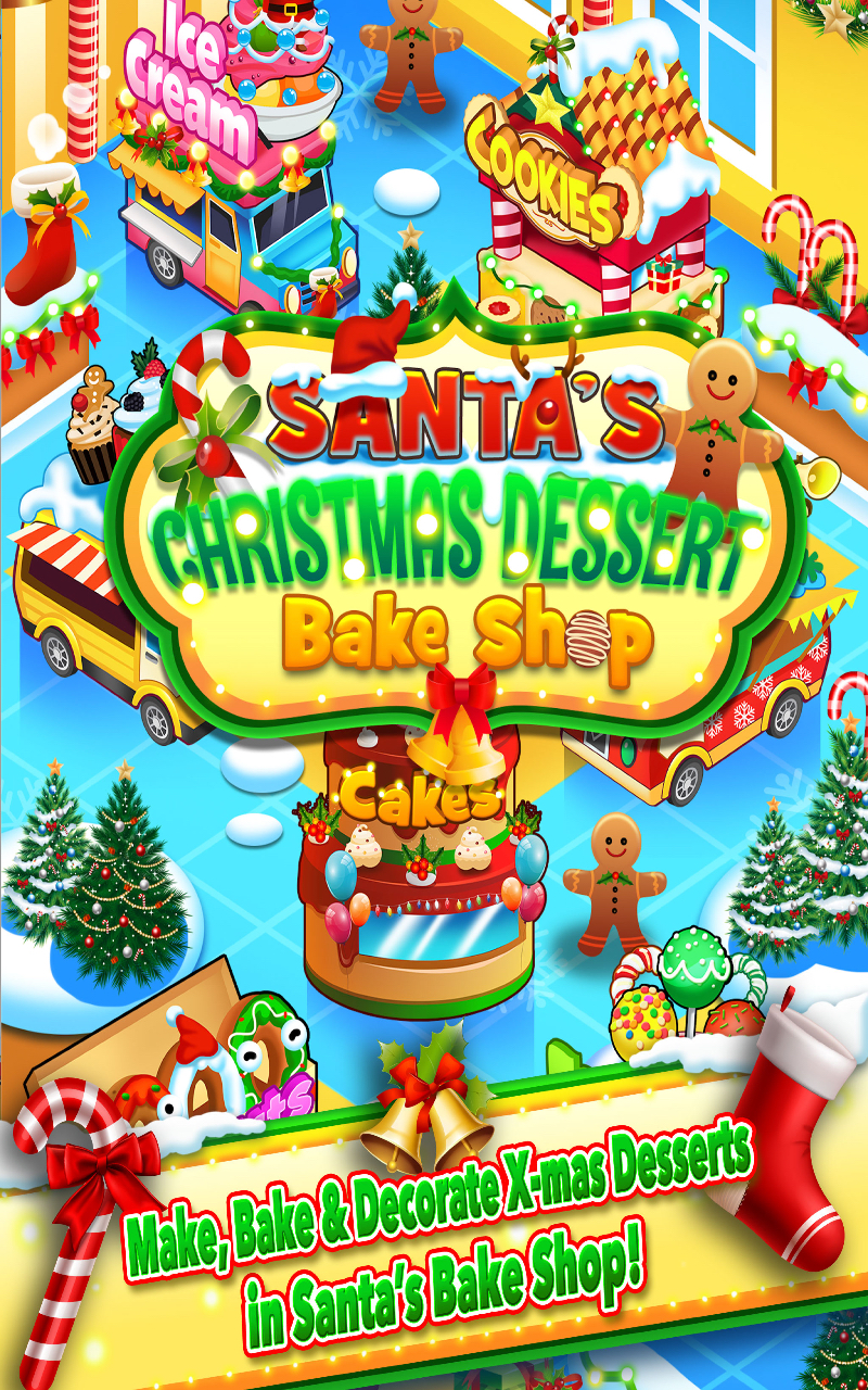 Santa Christmas Dessert Bake Shop - Make and Cook Holiday Cake Pops, Xmas Cookies, Chocolate Cake, Donuts, Cupcakes, Ice Cream and Frozen Popsicles