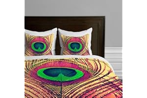 Deny Designs Shannon Clark Peacock 2 Duvet Cover, Queen